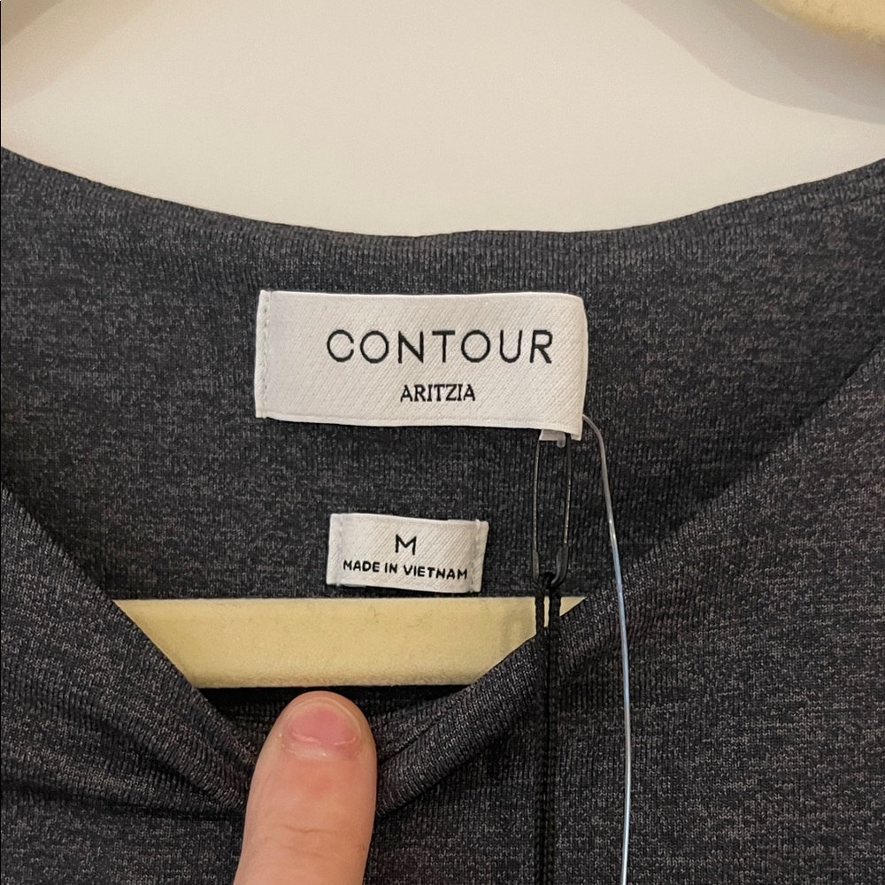 Aritzia Contour Heather Charcoal Bodysuit Soze Medium NWT - Picture 2 of 4